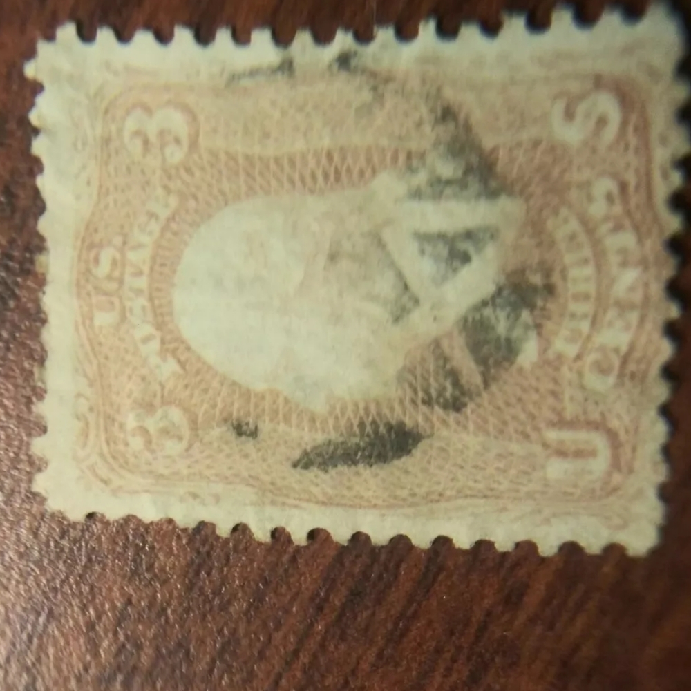 #64 1861 pink 3centstamp